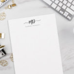 Modern Custom Monogram Brush Script Stylish Stationery<br><div class="desc">Chic and stylish,  this modern custom monogram stationery is a sophisticated minimalist design that combines your monogram in a brush script with flourishes along your name in elegant serif typography.</div>