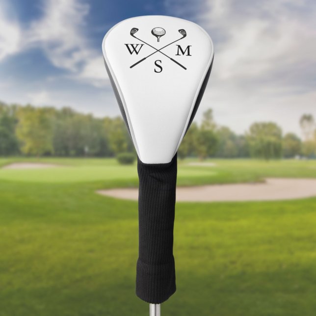 Modern Custom Monogram Initials Golf Head Cover (Creator Uploaded)