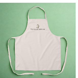 Modern Custom Monogram Logo Blush Pink Stylish Apron