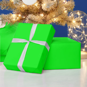 Modern Custom Monogram Name Bright Green Gift  Wrapping Paper