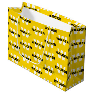 Modern Custom Monogram Name Gold Gift Bag