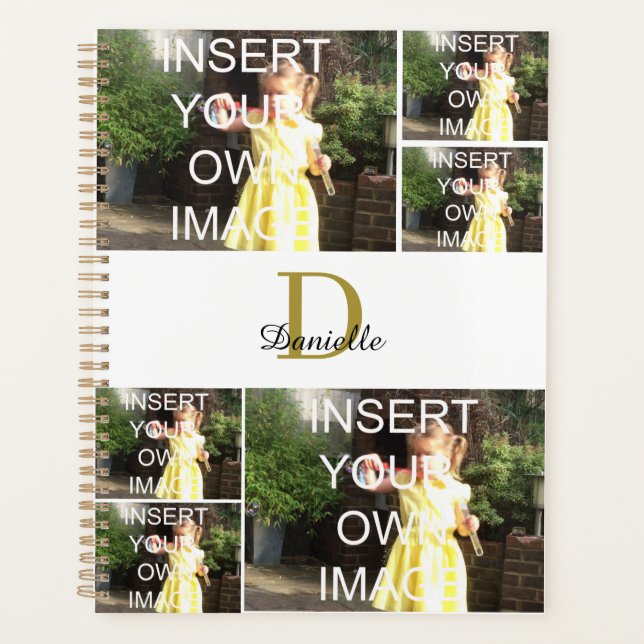 Modern Custom Monogram Personalized Photo Planner (Front)