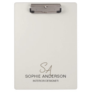 Modern Custom Monogram Professional Business Clipboard
