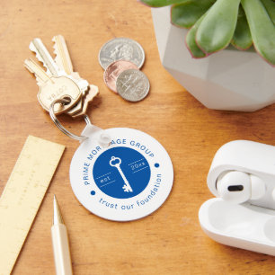 Modern Custom Mortgage Company Add Your Logo Keychain