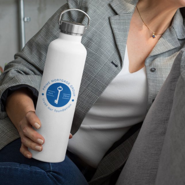 Modern Custom Mortgage Company Add Your Logo Water Bottle (Creator Uploaded)