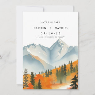 Modern Custom Mountain Save The Date