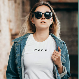 Modern Custom Moxie Text Black T-Shirt