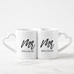 Modern custom Mr and Mr gay couple Coffee Mug Set<br><div class="desc">Mr and Mr couple mug set,  customizable with your own name and your favourite colours.</div>