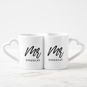 Modern custom Mr and Mr gay couple Coffee Mug Set