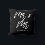 Modern custom Mr and Mr gay couple Throw Pillow<br><div class="desc">Mr and Mr couple pillows,  customizable with your own name and your favourite colours.</div>