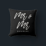 Modern custom Mr and Mr gay couple Throw Pillow<br><div class="desc">Mr and Mr couple pillows,  customizable with your own name and your favourite colours.</div>