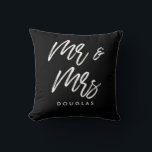 Modern custom Mr and Mrs Throw Pillow<br><div class="desc">Mr and Mrs couple pillows,  customizable with your own name and your favourite colours.</div>