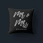 Modern custom Mr and Mrs Throw Pillow<br><div class="desc">Mr and Mrs couple pillows,  customizable with your own name and your favourite colours.</div>