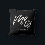 Modern custom Mrs Throw Pillow<br><div class="desc">Mr and Mrs couple pillows, customizable with your own name and your favourite colours.</div>