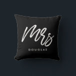 Modern custom Mrs Throw Pillow<br><div class="desc">Mr and Mrs couple pillows,  customizable with your own name and your favourite colours.</div>
