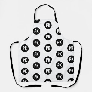 Modern Custom Name Cow Print Black White  Apron