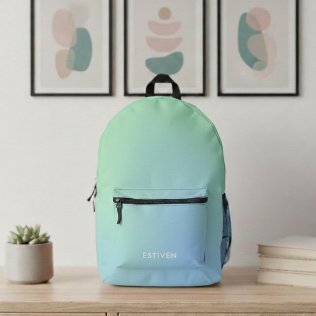 Modern Custom Name Gradient Backpack - Cool Soccer (Creator Uploaded)