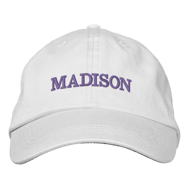 Modern Custom name grape purple text Embroidered Hat (Front)