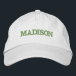 Modern Custom name khaki text Embroidered Hat<br><div class="desc">Modern Custom name khaki text Embroidered Baseball Cap
Available in many colours and options</div>