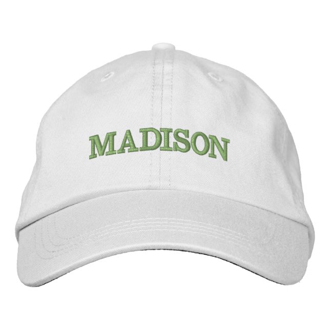 Modern Custom name khaki text Embroidered Hat (Front)
