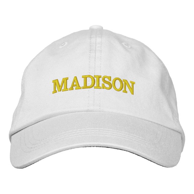 Modern Custom name lime green text Embroidered Hat (Front)