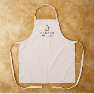 Modern Custom Name Logo Blush Pink Minimalist Apron