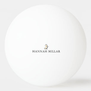 Modern Custom Name Logo Blush Pink Minimalist  Ping Pong Ball