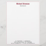 Modern Custom Name Profession Address Letterhead<br><div class="desc">Custom Colours and Font Simple Personalized Your Logo Name Profession Address Contact Information Personal / Business Modern Letterhead - Add Your Name - Company / Profession - Title / Address / Contact Information - Phone / E-mail / Website / more - or Remove - Choose / add your favourite Colours...</div>