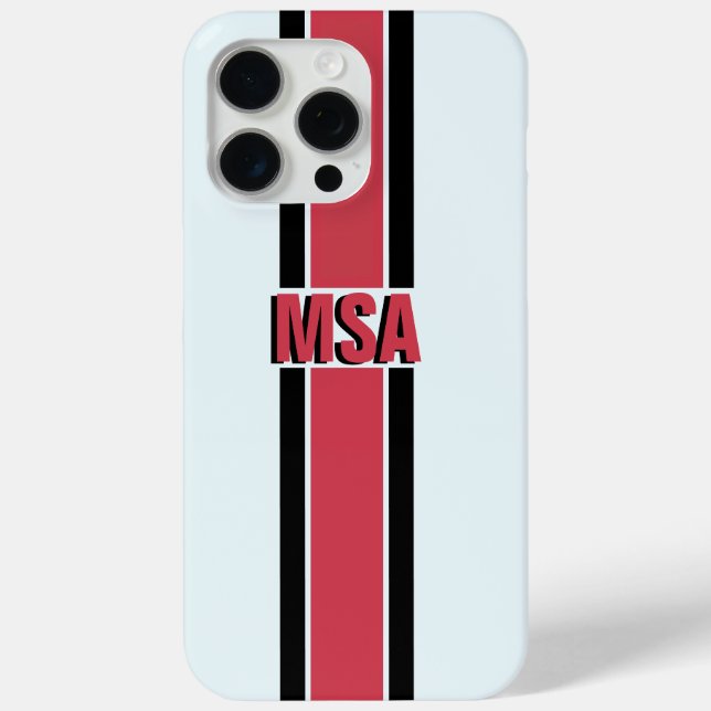 Modern Custom Name Red Black Straight Line Case-Ma Case-Mate iPhone Case (Back)