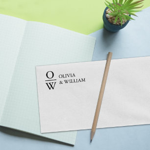 Modern Custom Names Monogram  Rubber Stamp