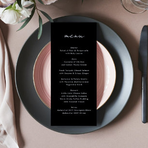 Modern Custom Names Tuxedo Onyx Wedding Games Menu