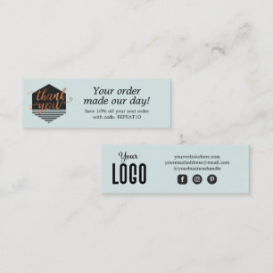 Modern Custom Order Thank You Card