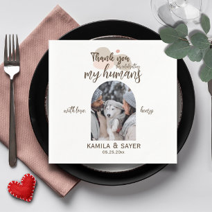 Modern Custom Pet Photo Dog Wedding Personalized Napkin