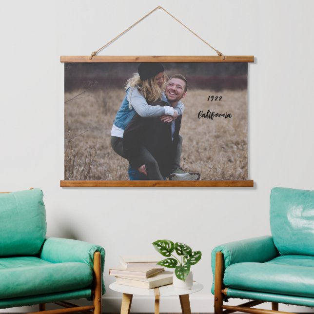Modern custom photo and text keepsake nature  hanging tapestry (Living Room)