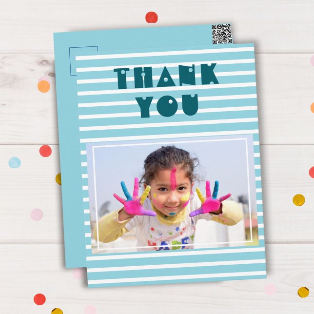 Modern Custom Photo Birthday Thank you Postcard (Creator Uploaded)