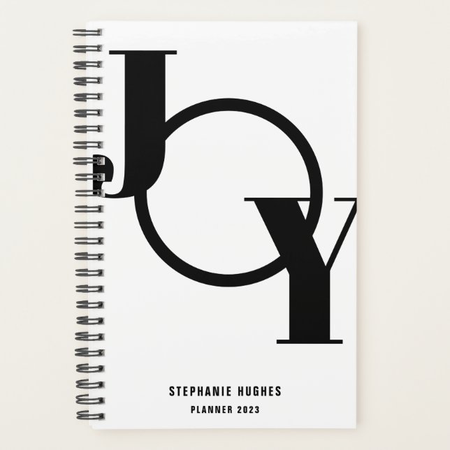 Modern Custom Photo Black 2023 Planner (Front)