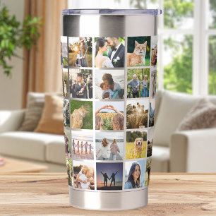 Modern Custom Photo Collage Insulated Tumbler