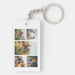 Modern Custom Photo Collage Keychain