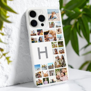 Modern Custom Photo Collage Personalized Monogram iPhone 16 Pro Max Case