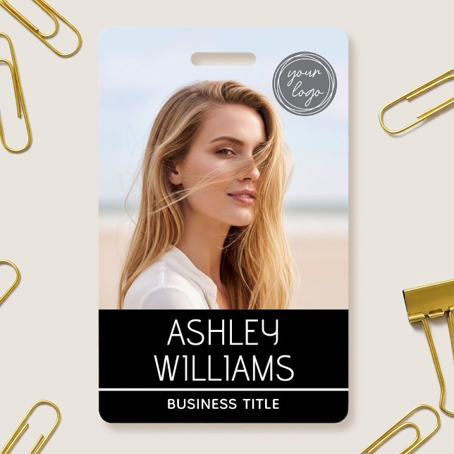 Modern Custom Photo Colour Logo Employee Black Badge (Creator Uploaded)