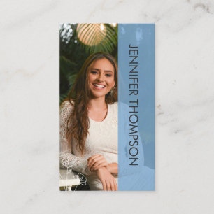 Modern Custom Photo Consulting Blue Business Card