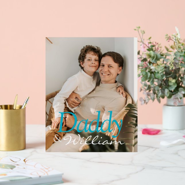 Modern Custom Photo Daddy & Baby Name Keepsake Acrylic Sign (Wedding)