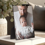 Modern Custom Photo Daddy & Baby Name Keepsake Plaque<br><div class="desc">Beautiful modern and minimal custom photo keepsake for dads and new dads. The design features a full photo with "DADDY &" displayed over the photo in a light white opacity overlay and personalized with your son or daughter's name. Make a great gift for Father's Day or to celebrate a new...</div>