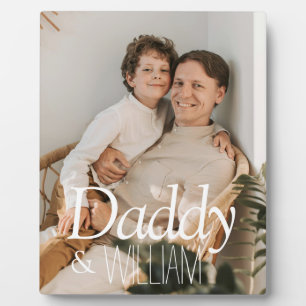 Modern Custom Photo Daddy & Baby Name Keepsake Plaque
