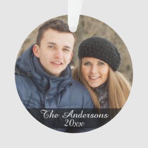 Modern Custom Photo Double Sided Ornament