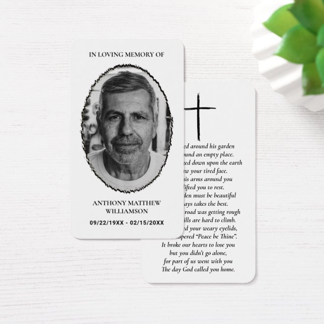 Modern Custom Photo Laminated Memorial Cards (Desk)
