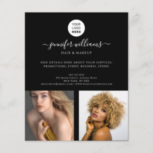 Modern Custom Photo Logo Promotional Black  Flyer