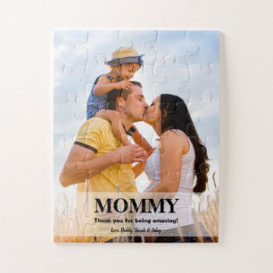 Modern Custom Photo Mommy You're amazing  Jigsaw Puzzle