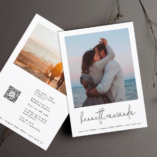 Modern Custom Photo Names Simple Qr Code Save The  Date