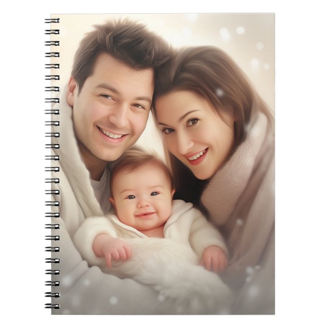 Modern Custom Photo Personalized Gift Notebook (Front)